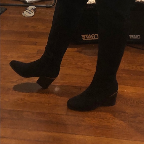 Suede Knee-High Boots - Picture 3 of 5